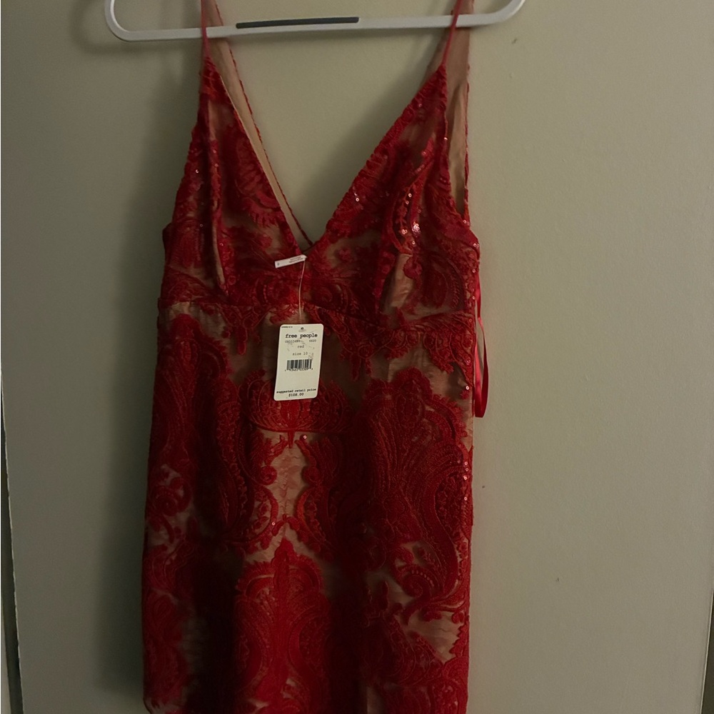 Red Lace Slip Dress